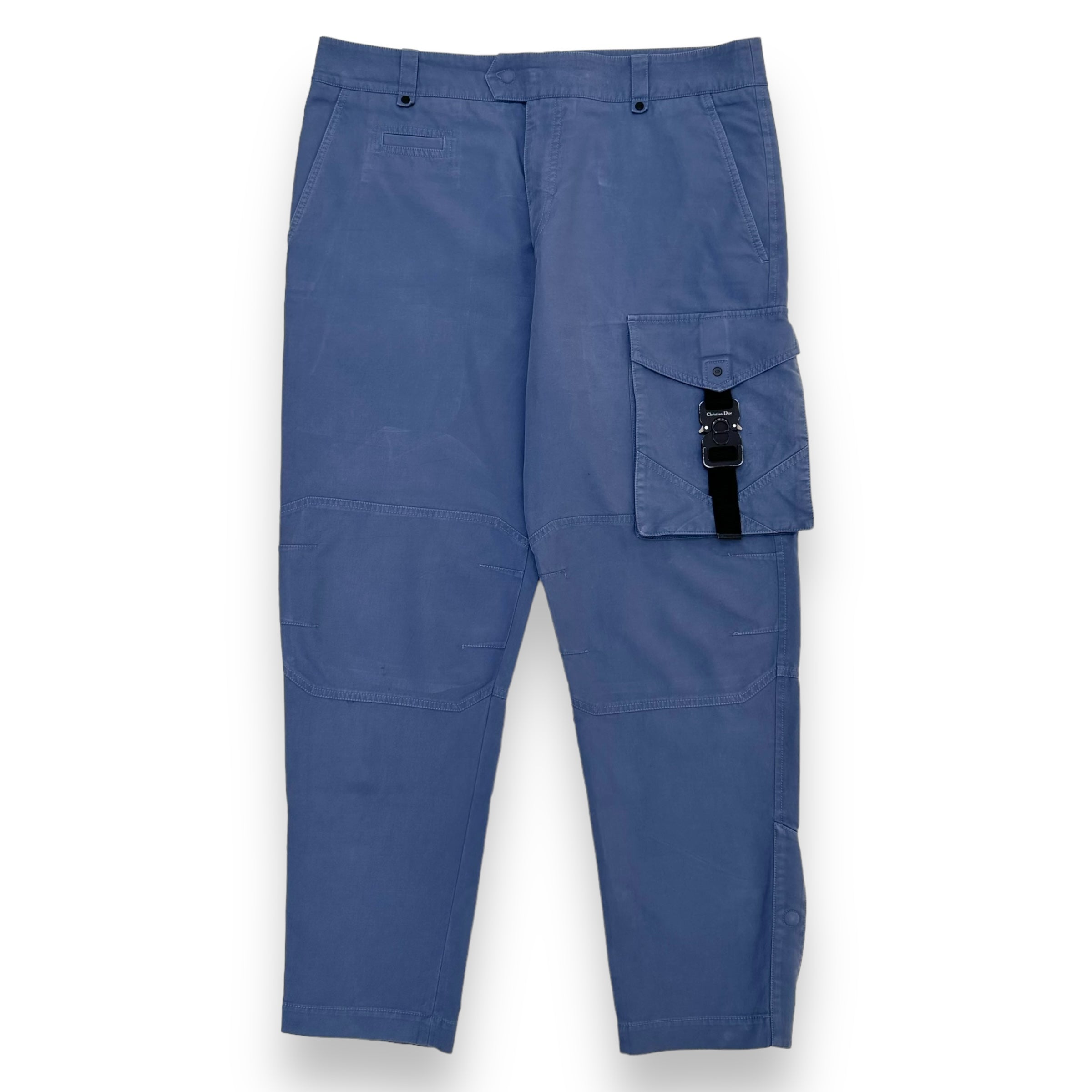 DIOR BUCKLE DETAILED CARGO TROUSER BLUE L