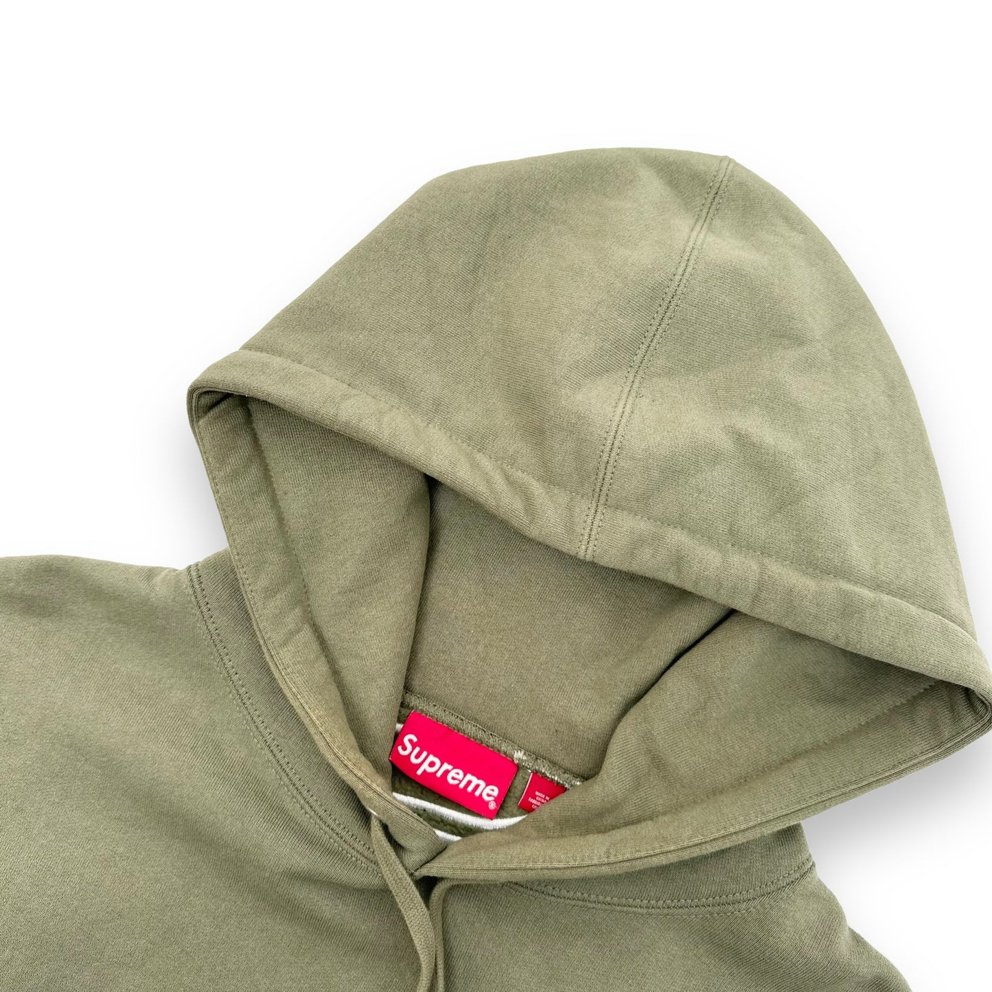 SUPREME SATIN APPLIQUÉ HOODIE OLIVE L