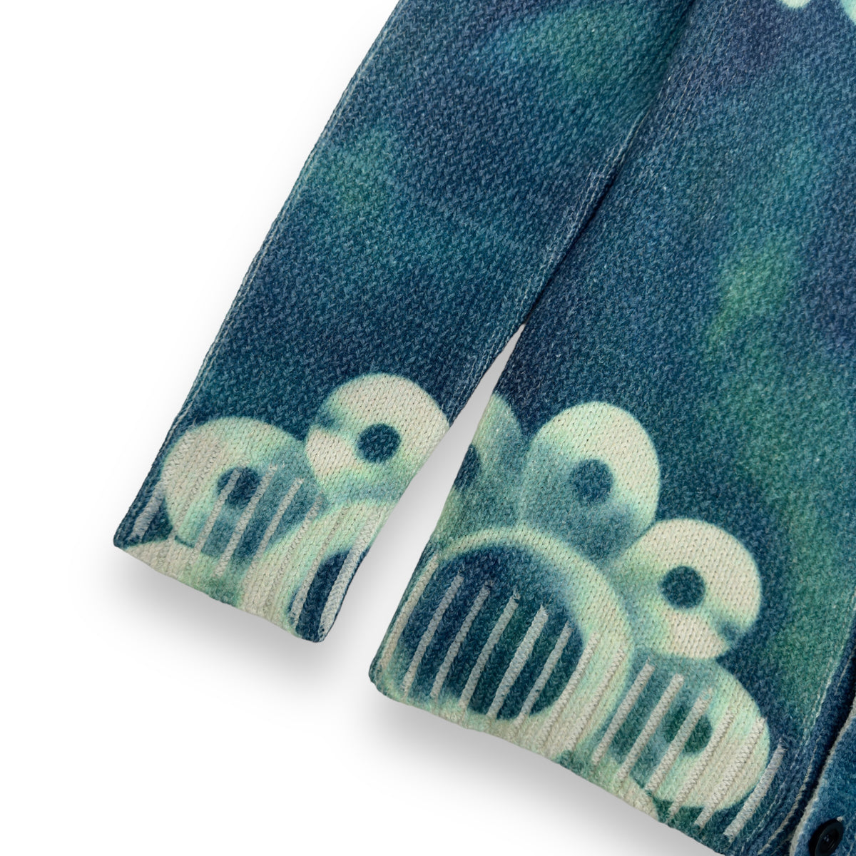 MAISON MARGIELA FLORAL PRINT TIE-DYE SWEATER BLUE / WHITE M
