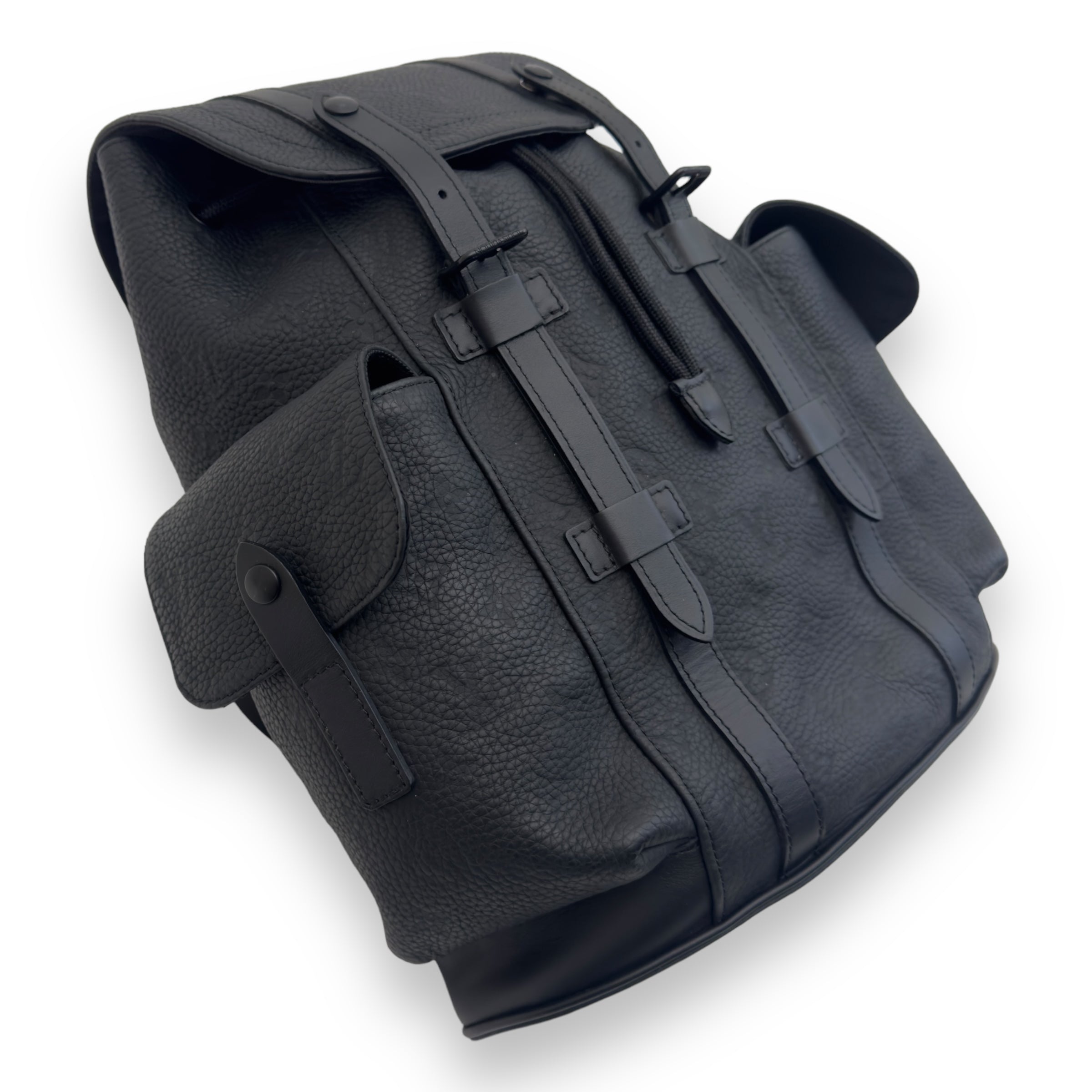 LOUIS VUITTON CHRISTOPHER MM BACKPACK EMBOSSED MONOGRAM BLACK
