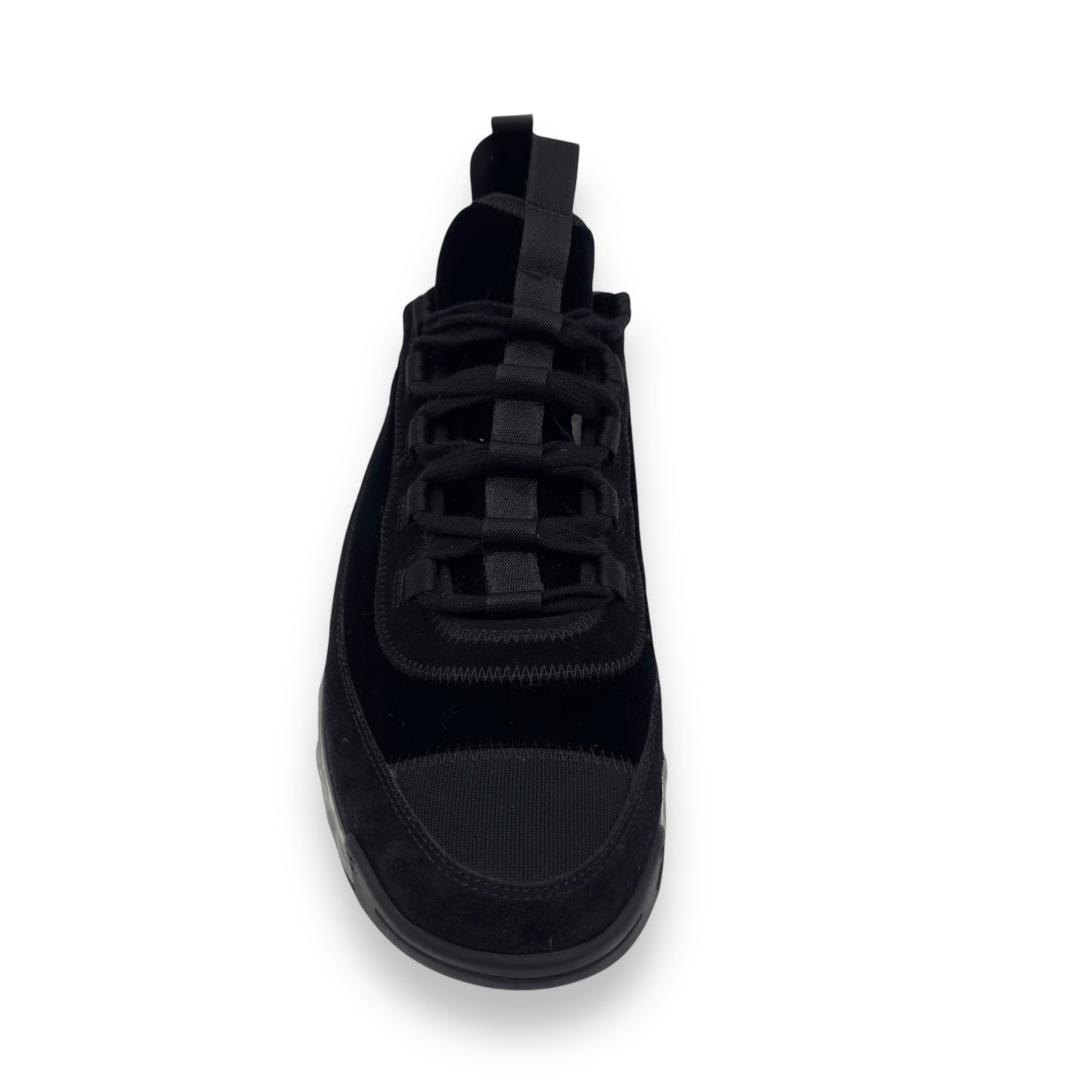 CHANEL CC VELVET LOW TOP SNEAKER BLACK UK10