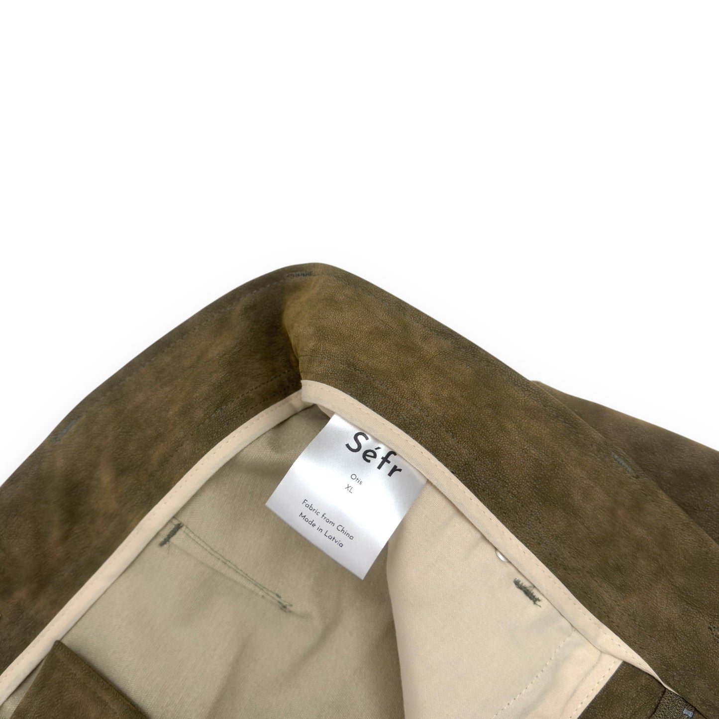 SÉFR OTIS BRUSHED MOSS TROUSERS KHAKI XL