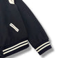 SAINT LAURENT TEDDY LEATHER-TRIMMED WOOL-BLEND BOMBER JACKET BLACK / WHITE 54 / XXL