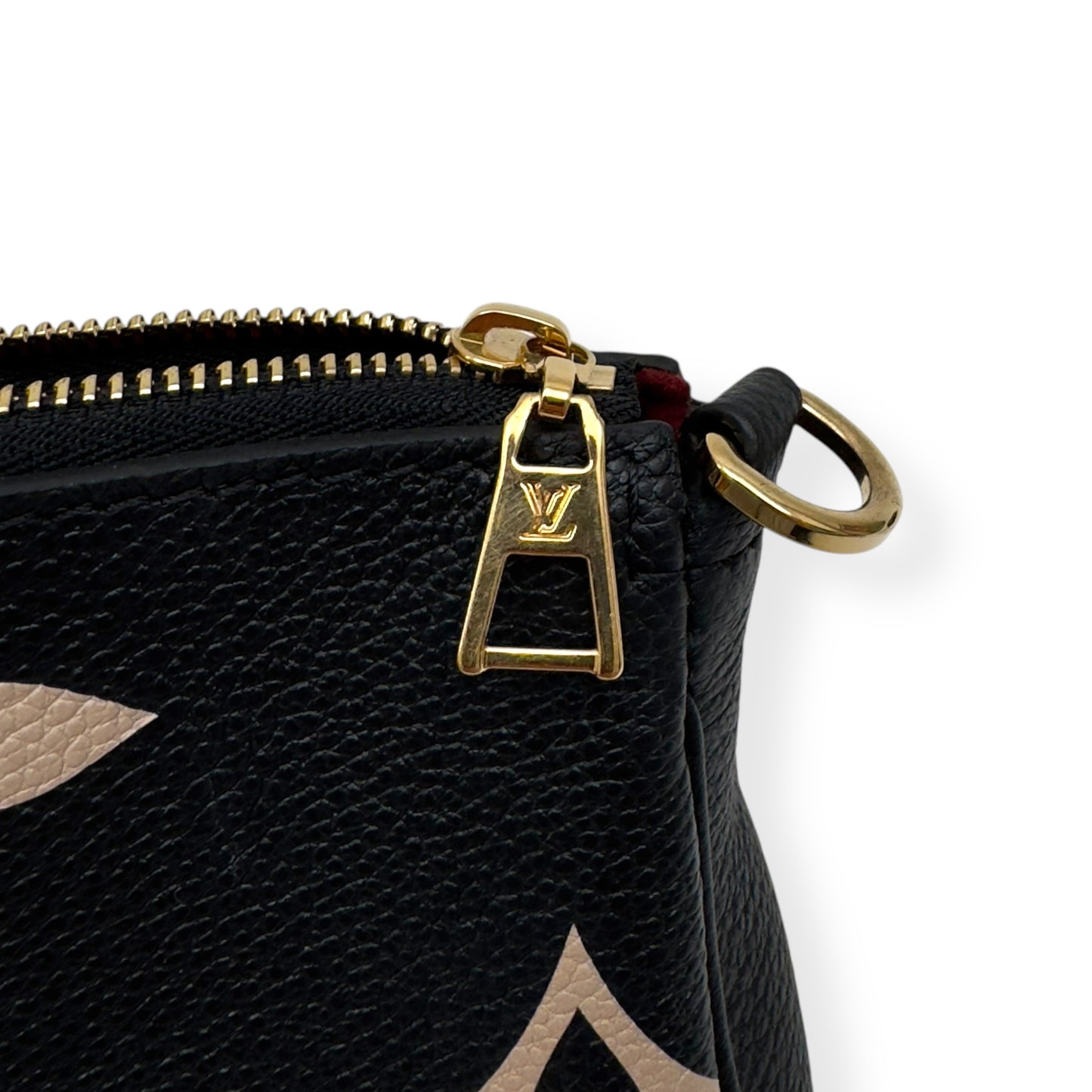 LOUIS VUITTON MULTI POUCHETTE ACCESSORIES MONOGRAM EMPREINTE LEATHER BAG BLACK / CREAM