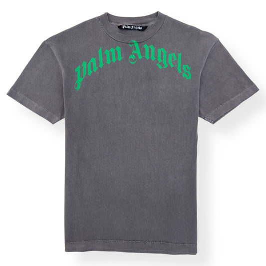 PALM ANGELS COTTON T-SHIRT GREY / GREEN M