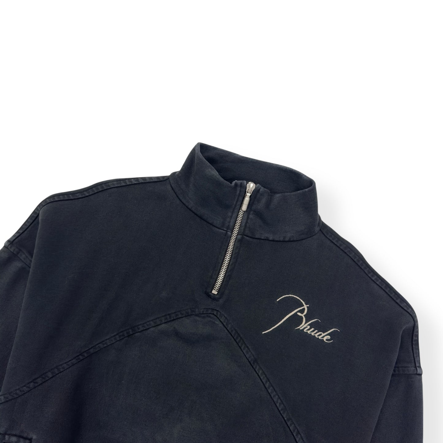 RHUDE 1/4 ZIP SWEATER BLACK S