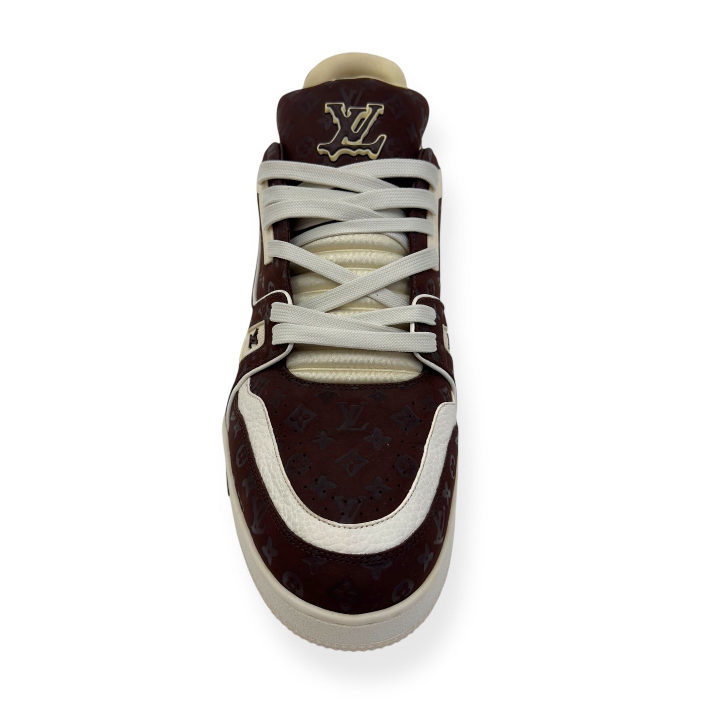 LOUIS VUITTON X TYLER THE CREATOR LV TRAINER MOCHA BROWN / BEIGE UK10