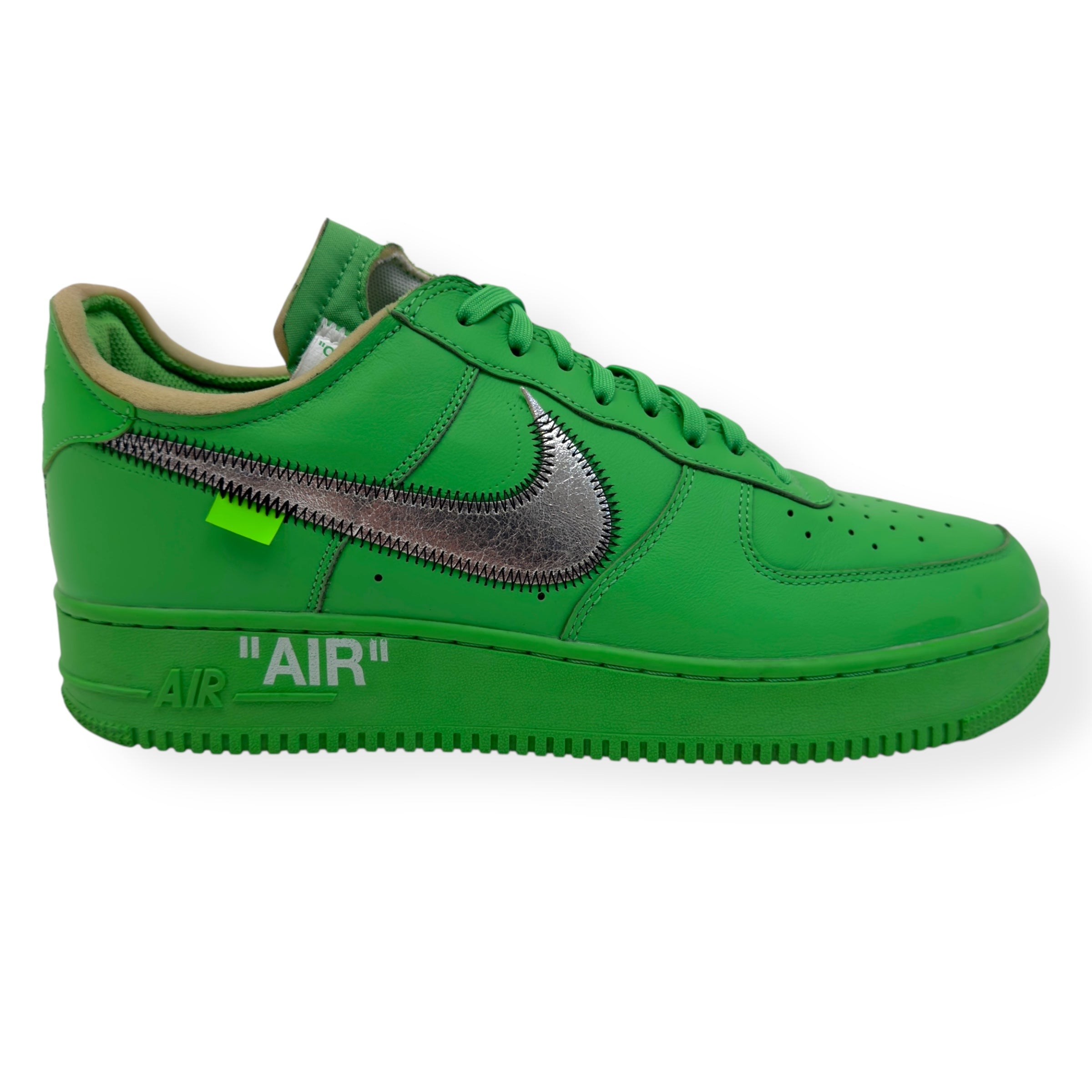 NIKE AIRFORCE 1 X OFF-WHITE LOW TOP SNEAKER BROOKLYN GREEN UK11