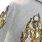 WHO DECIDES WAR FLAMES GLASS HOODIE VINTAGE GREY / ORANGE L
