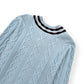 LOUIS VUITTON WOOL / MOHAIR V-NECK JUMPER BLUE / BROWN XL