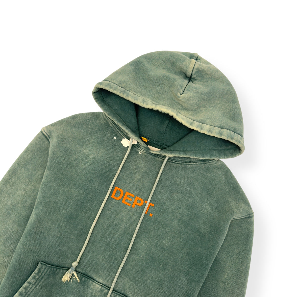 GALLERY DEPT. CENTER LOGO PAINT SPLATTER HOODIE GREEN S