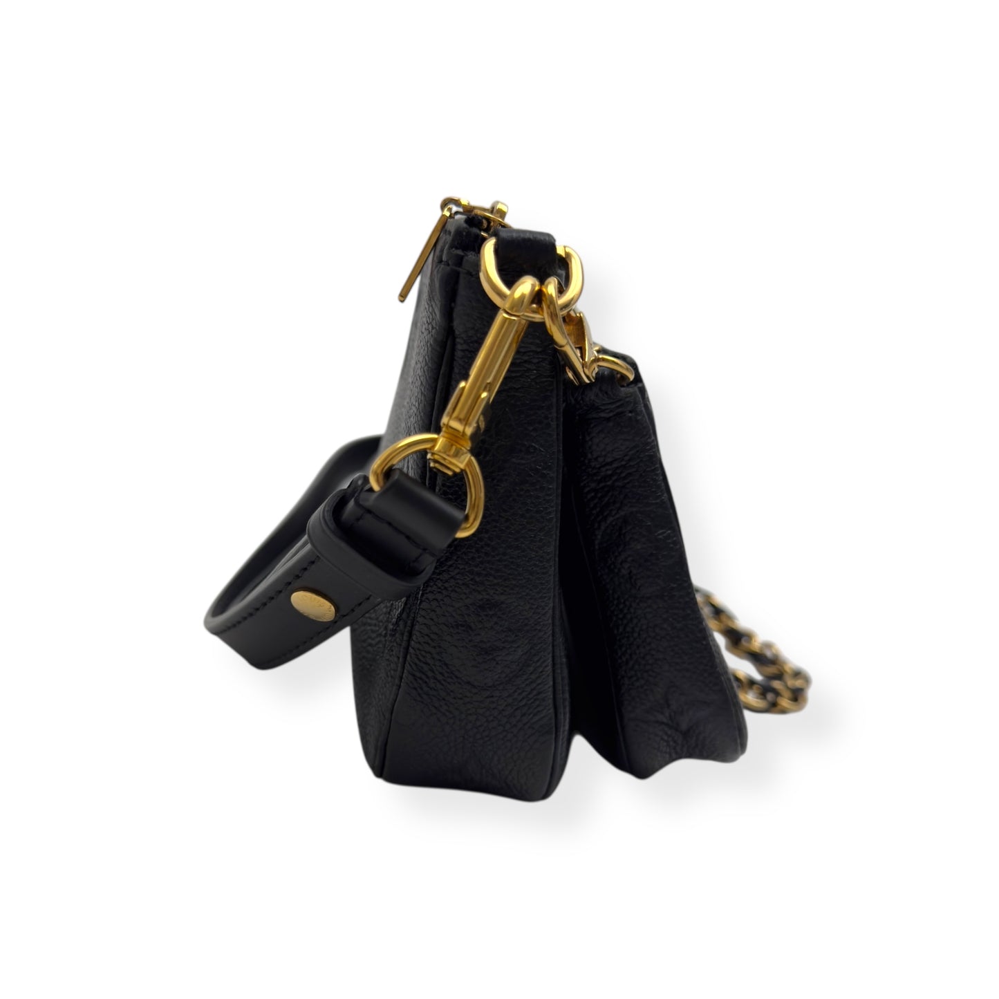 LOUIS VUITTON MULTI POUCHETTE ACCESSORIES MONOGRAM EMPREINTE LEATHER BAG BLACK / CREAM S