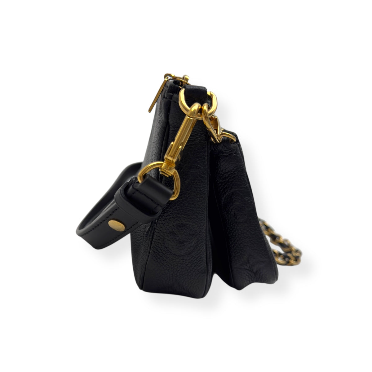 LOUIS VUITTON MULTI POUCHETTE ACCESSORIES MONOGRAM EMPREINTE LEATHER BAG BLACK / CREAM S