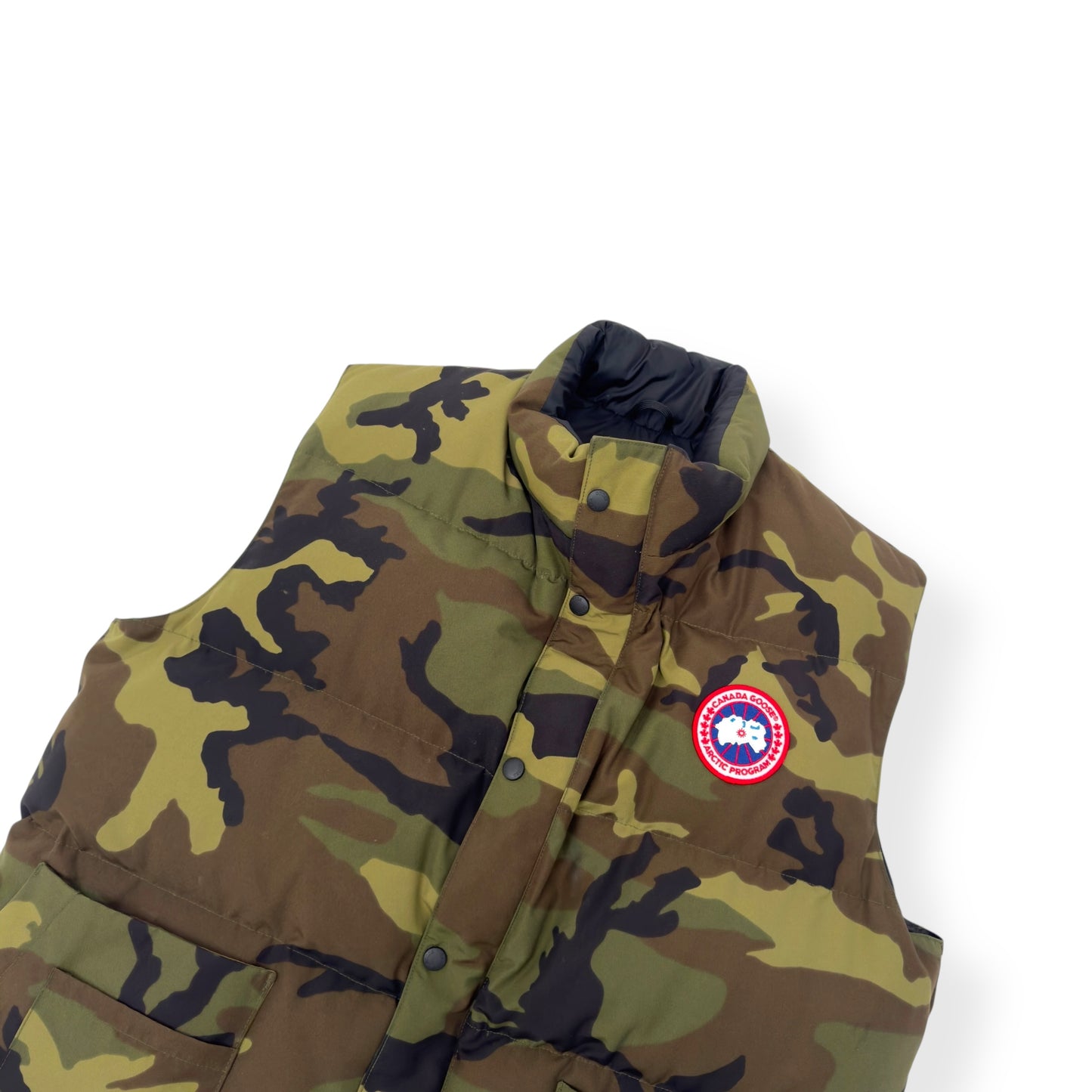 CANADA GOOSE FREESTYLE GILET PUFFER JACKET GREEN CAMO L