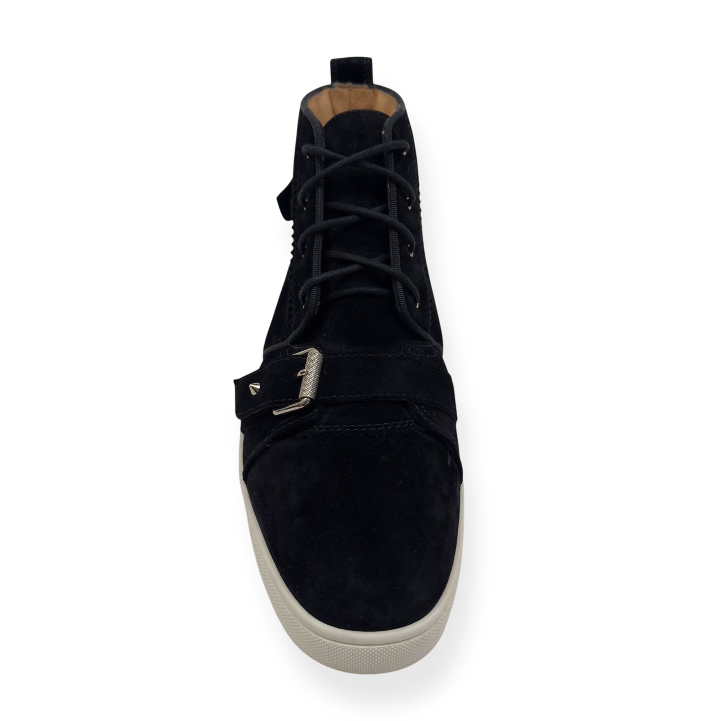 CHRISTIAN LOUBOUTIN NONO STRAP FLAT SUEDE SNEAKER BLACK 43 / UK9