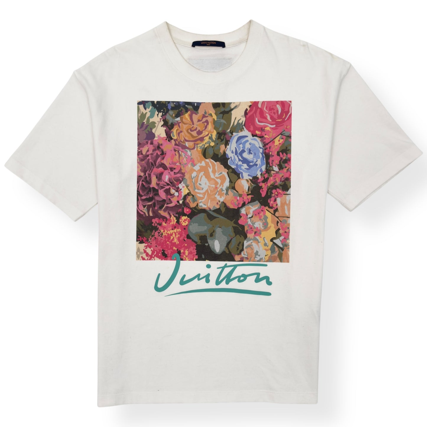 LOUIS VUITTON FLORAL PRINT T-SHIRT WHITE / PINK L