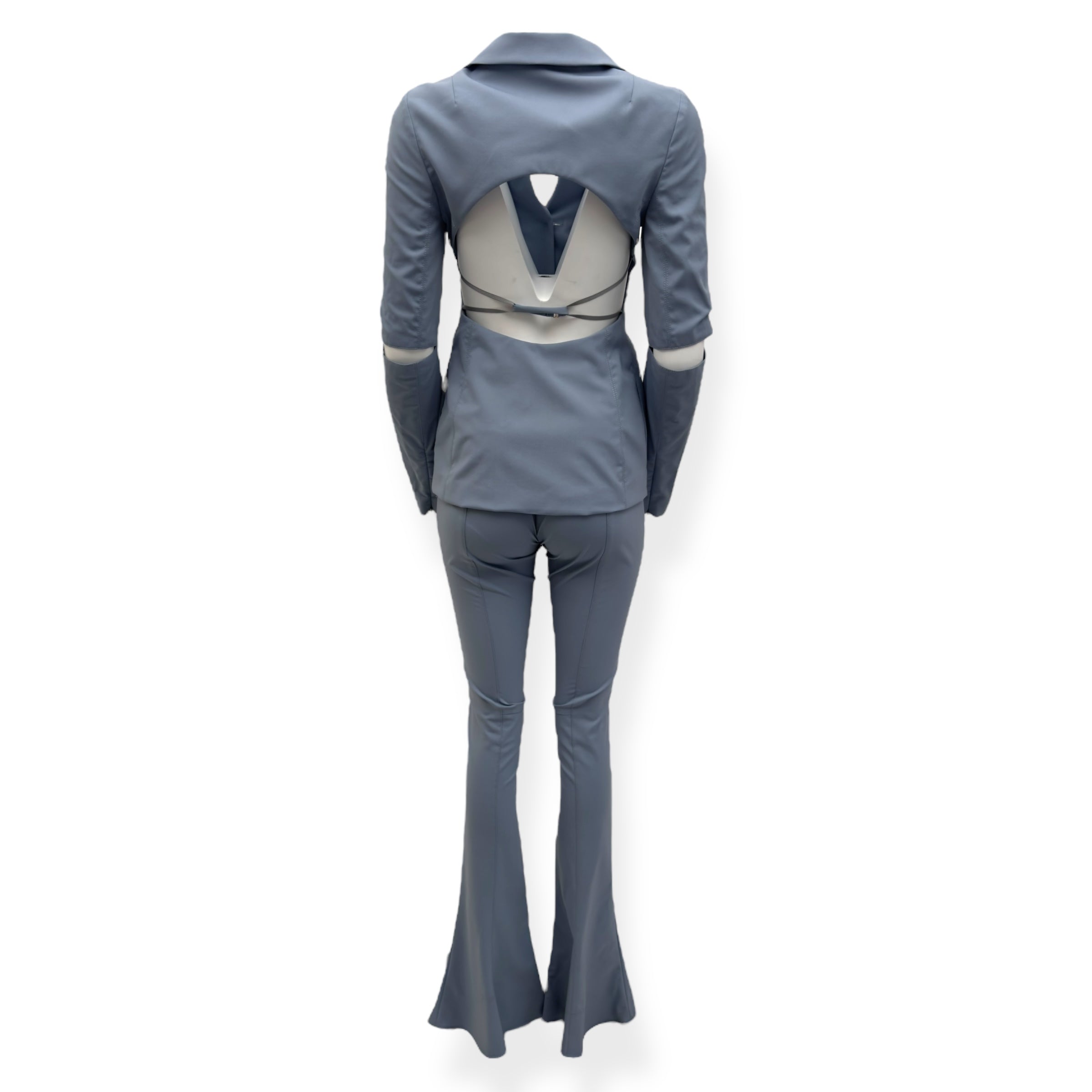JACQUEMUS LE SPLASH MELO CUT-OUT STRETCH-WOOL SUIT BLUE 36 / XS