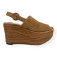 JIMMY CHOO DEYA 95 SUEDE ESPADRILLE WEDGE TAN 38 / UK5