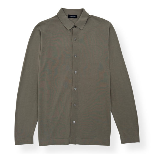 THOM SWEENEY BUTTON-DOWN COLLARED POLO SHIRT GREEN M