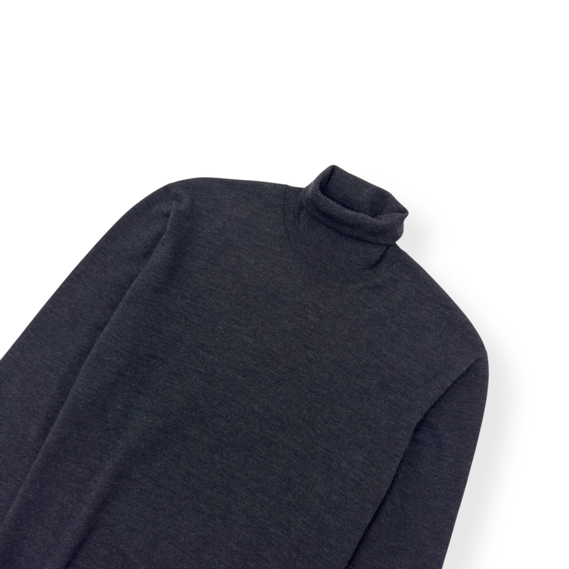 THOM SWEENEY MERINO WOOL ROLL NECK SWEATER DARK GREY 52 / L