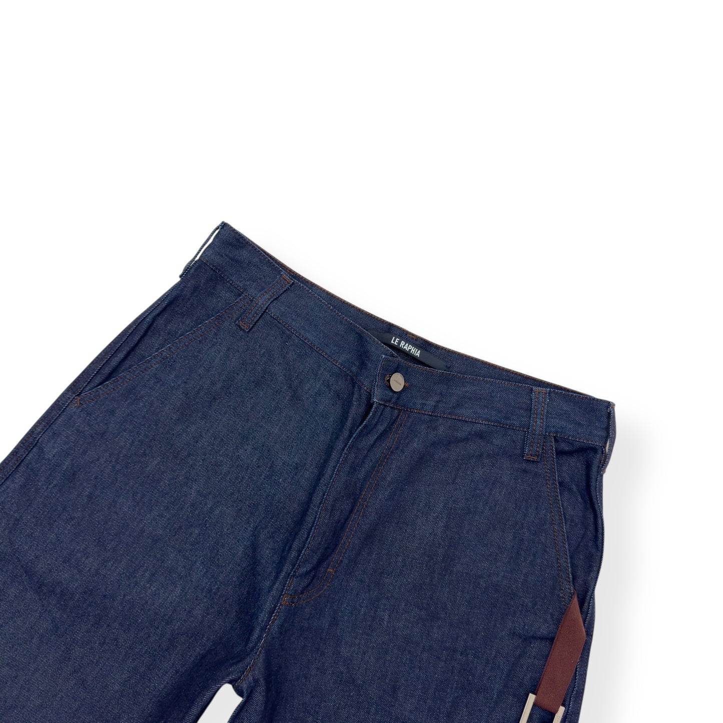 JACQUEMUS LE RAPHIA DENIM SHORTS INDIGO BLUE W31”