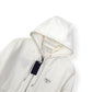 PRADA TRIANGLE LOGO ZIP-UP DENIM HOODIE WHITE M