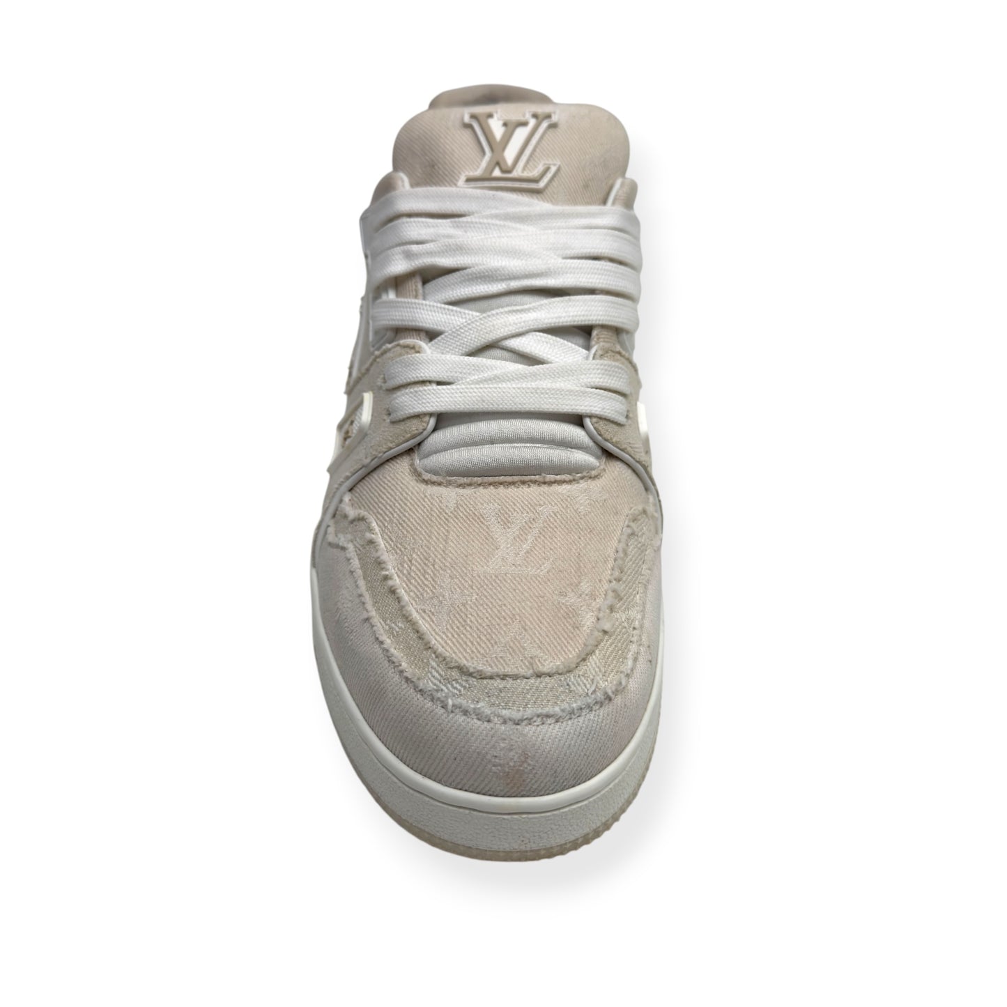 LOUIS VUITTON LV TRAINER BEIGE / WHITE UK10