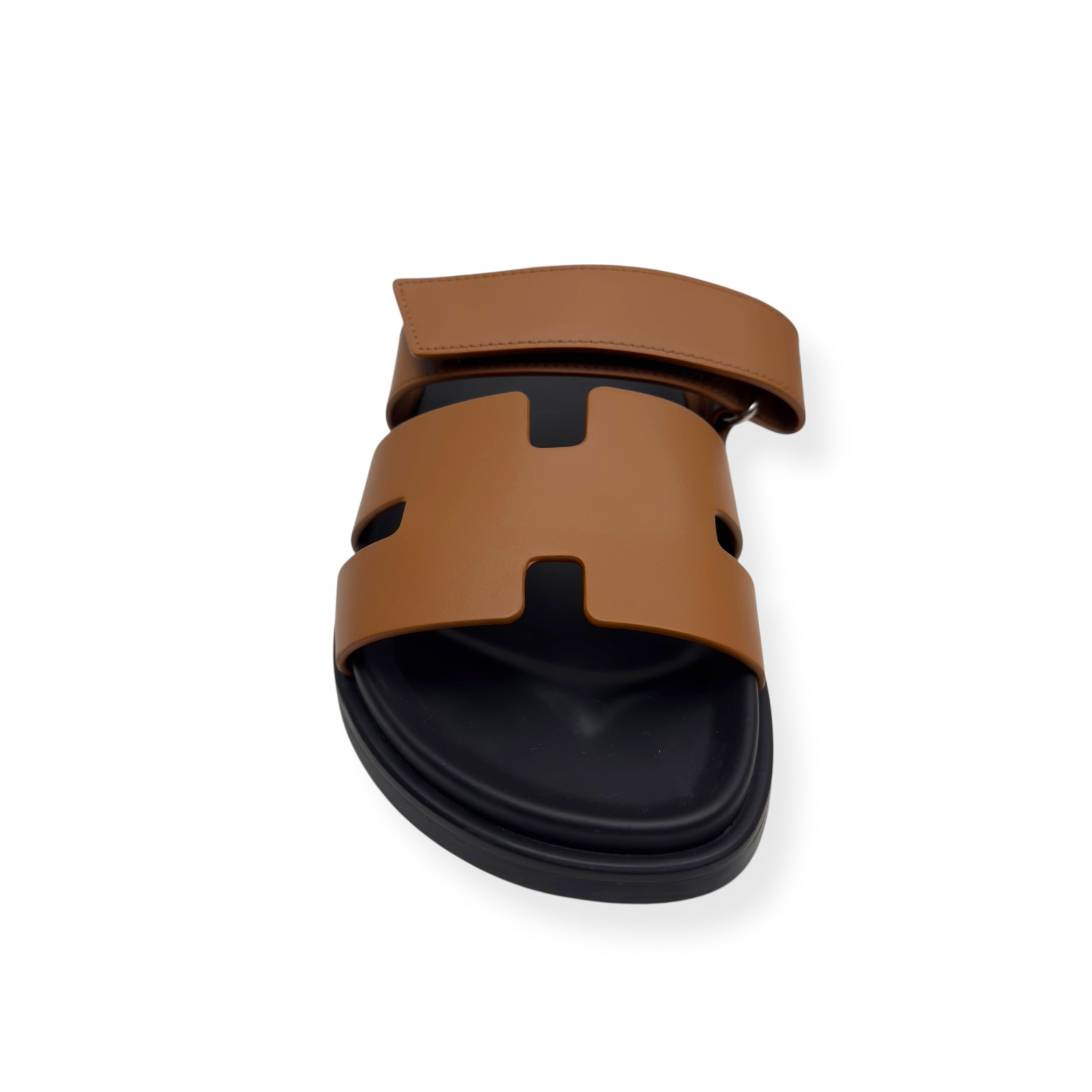 HERMÈS CHYPRE CALFSKIN LEATHER SANDALS NATUREL 42.5 / UK8.5