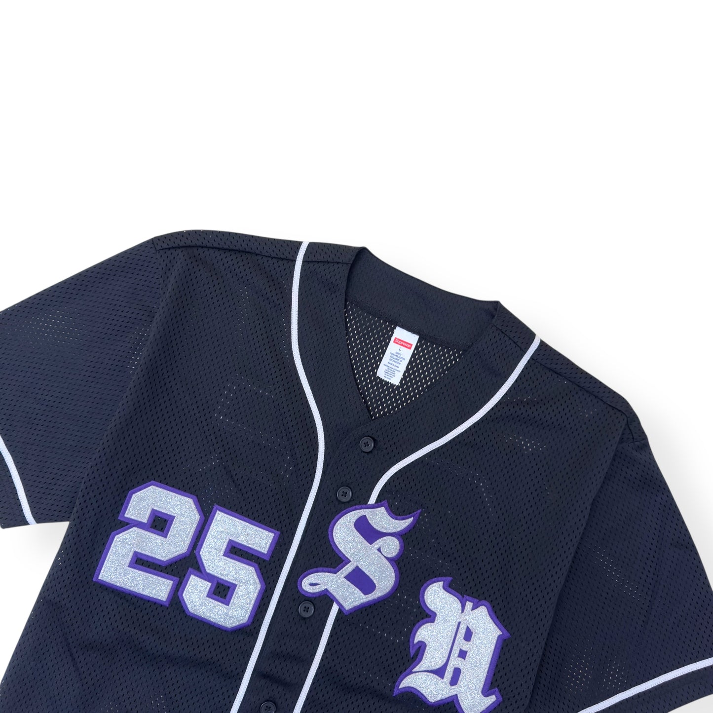 SUPREME OLD ENGLISH BASEBALL JERSEY BLACK L