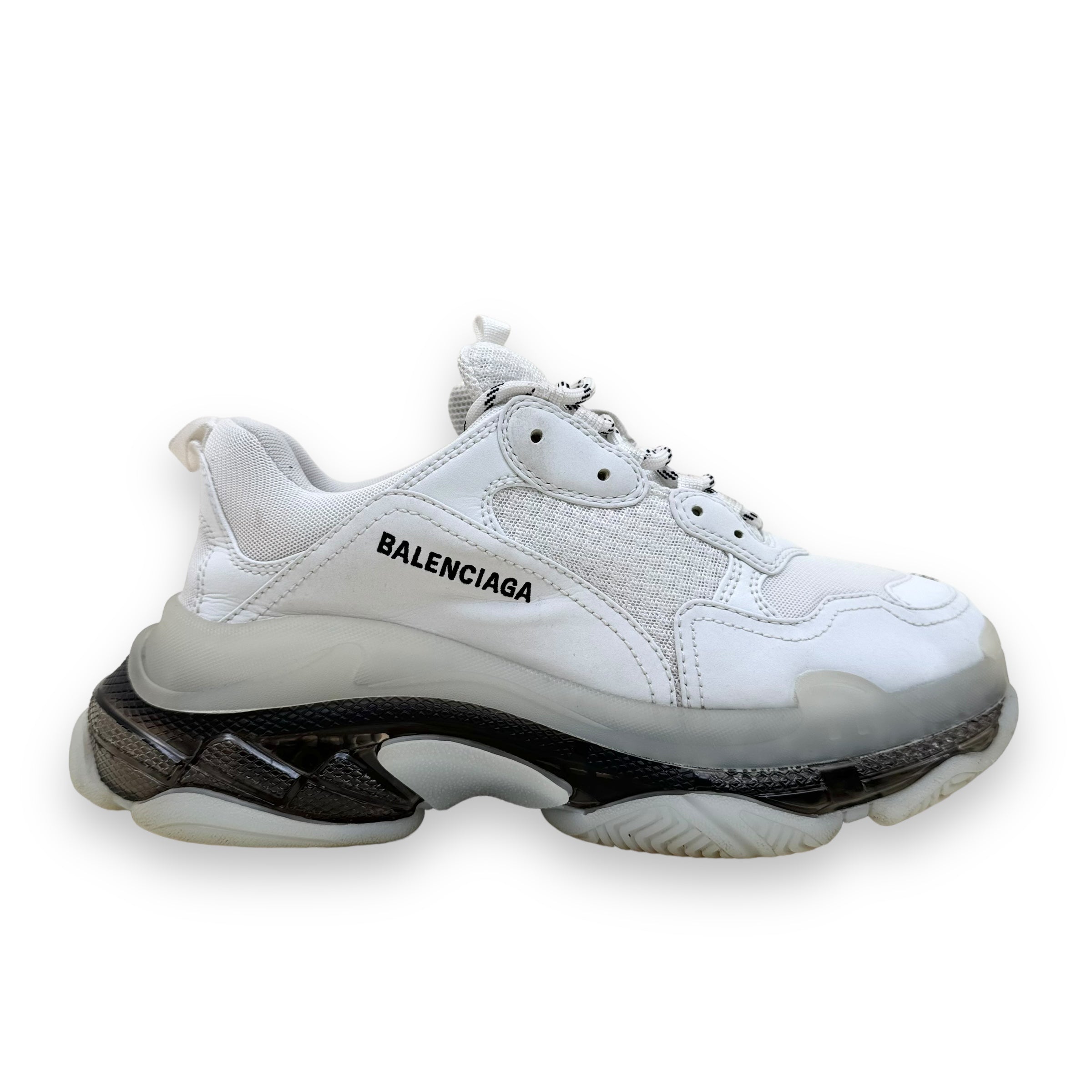 BALENCIAGA TRIPLE S CLEAR SOLE SNEAKER WHITE UK8