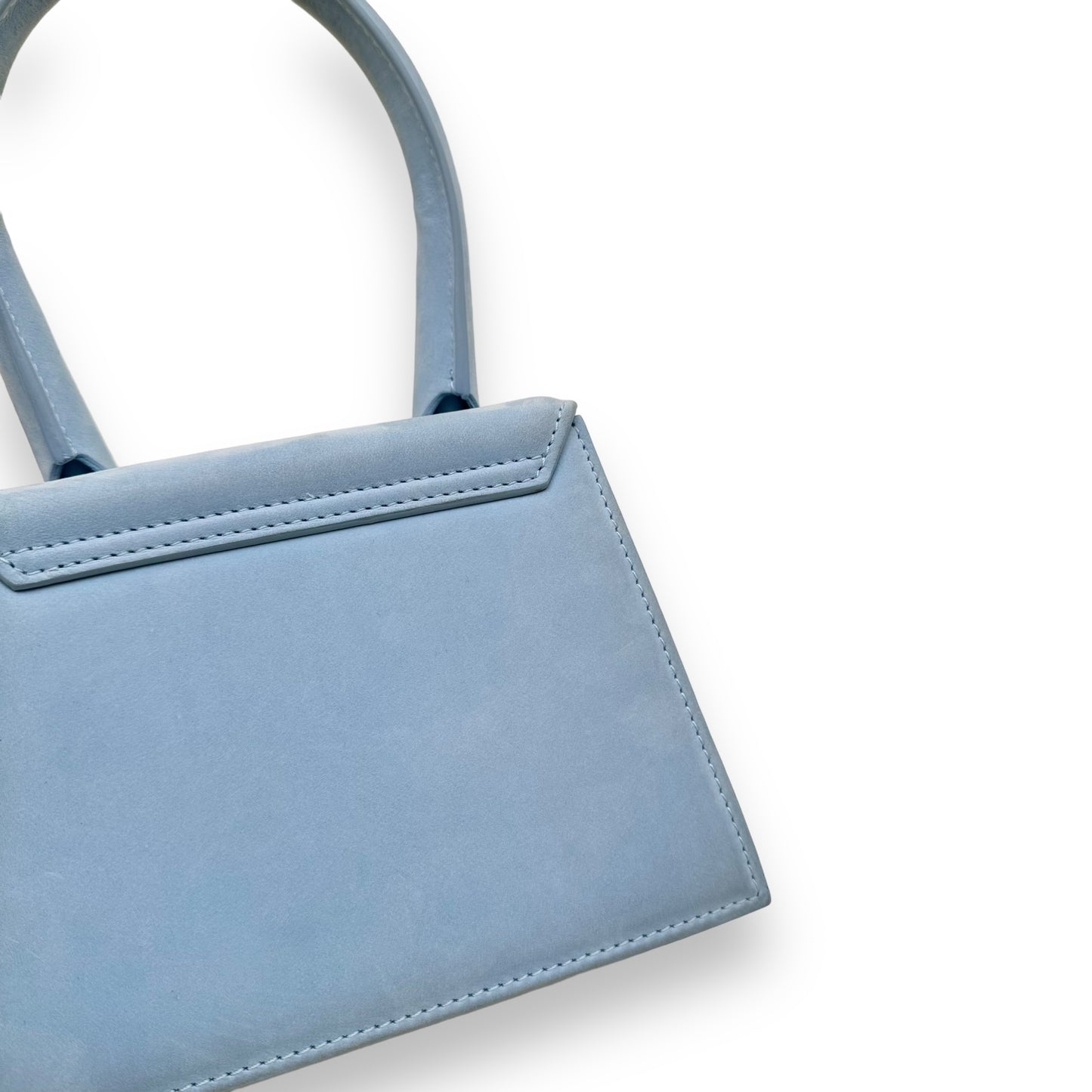 JACQUEMUS LE CHIQUITO MOYEN SUEDE BAG BABY BLUE