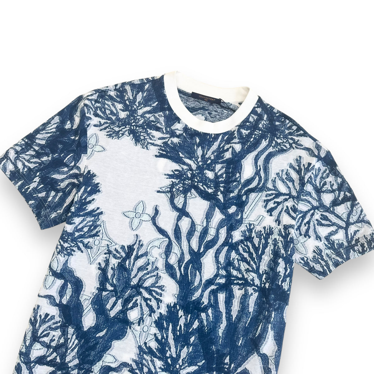 LOUIS VUITTON GRAPHIC COTTON SHORT-SLEEVE T-SHIRT LUXURY BLUE L