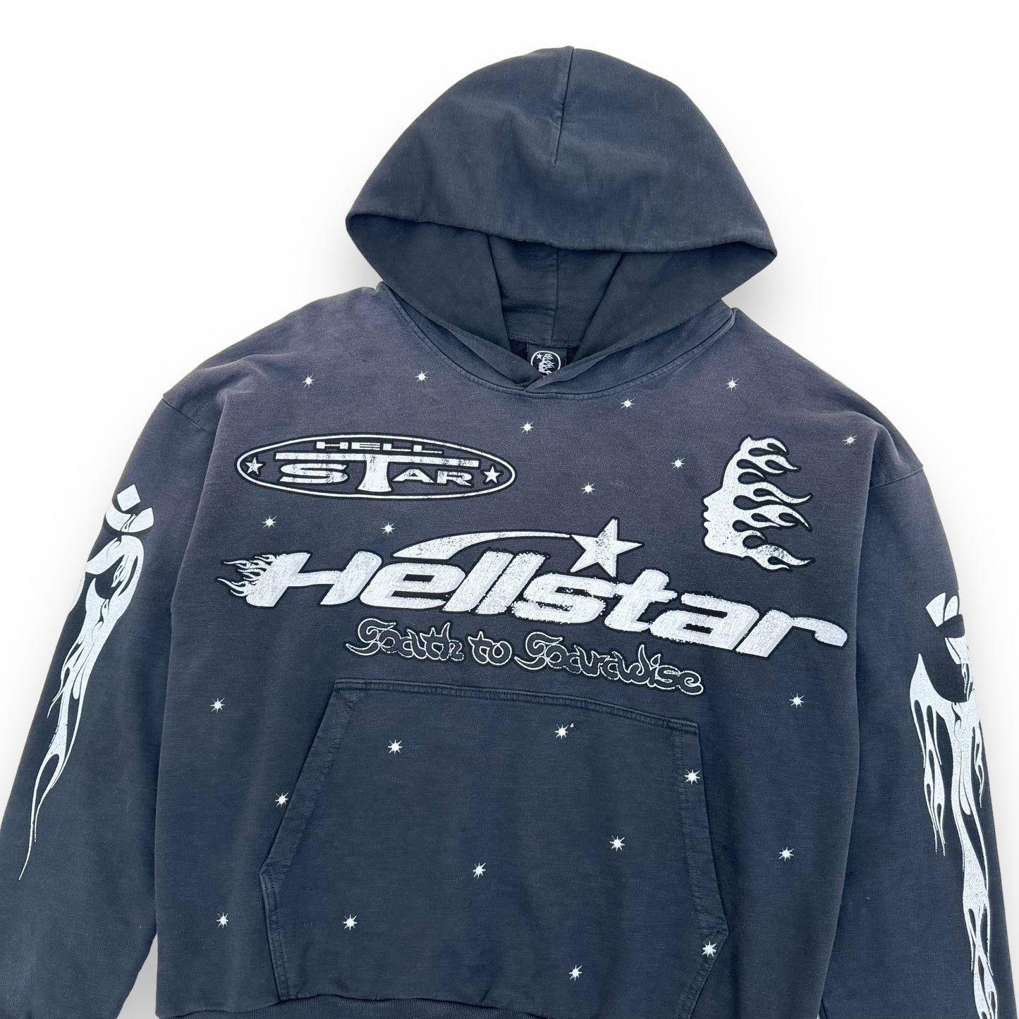 HELLSTAR STUDIOS HOODIE WASHED BLACK L