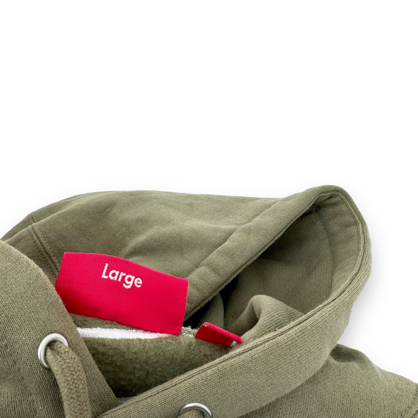 SUPREME SATIN APPLIQUÉ HOODIE OLIVE L