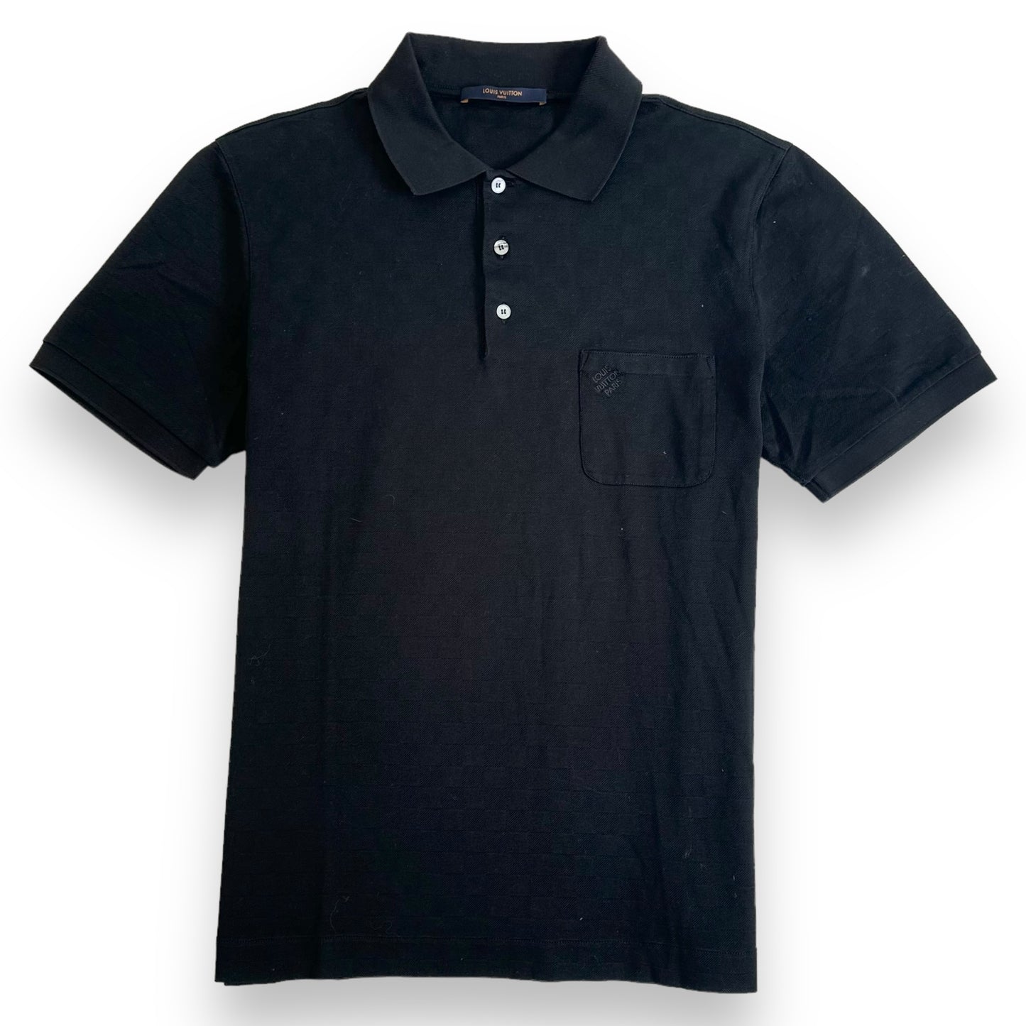 LOUIS VUITTON HALF DAMIER POCKET POLO SHIRT BLACK L