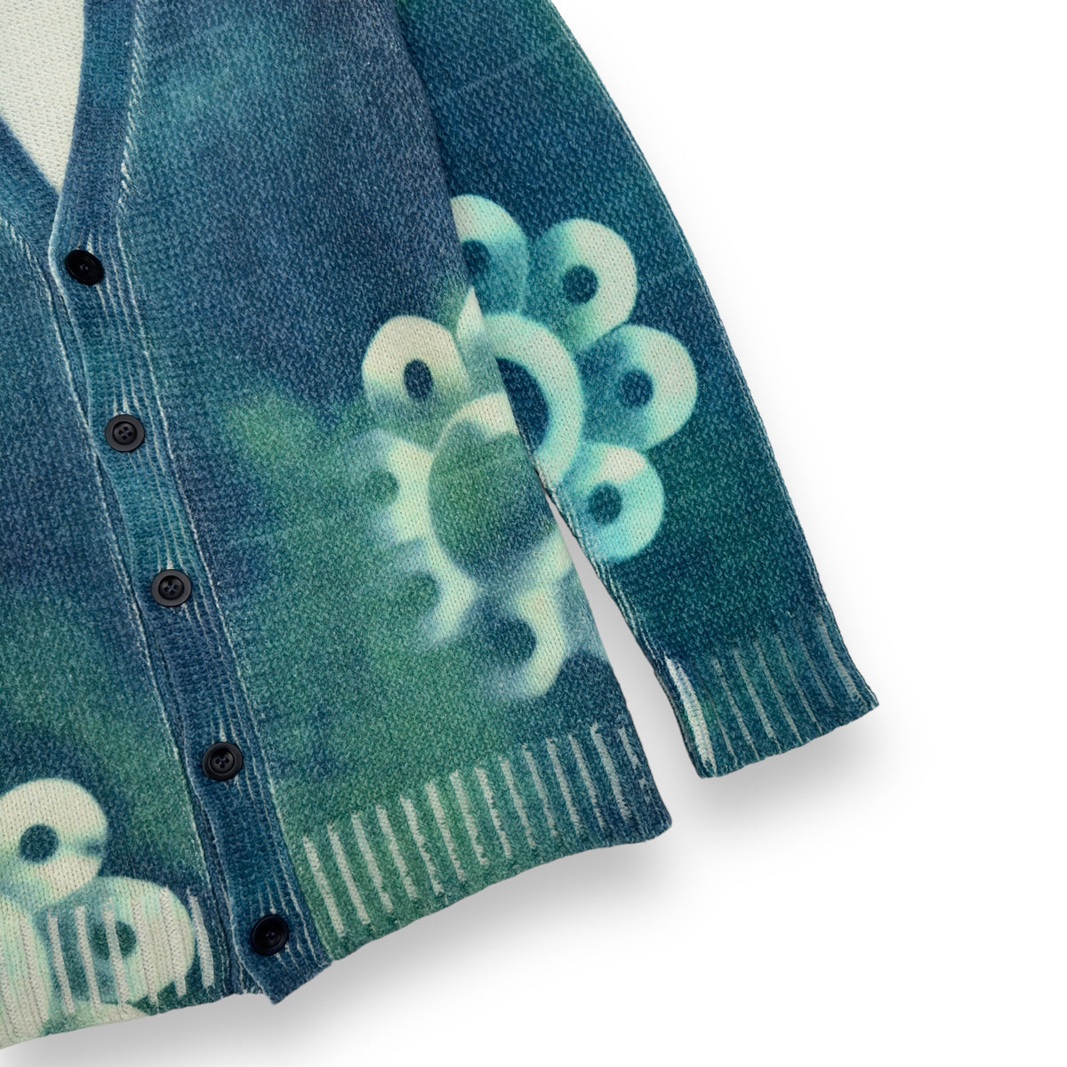MAISON MARGIELA FLORAL PRINT TIE-DYE SWEATER BLUE / WHITE M