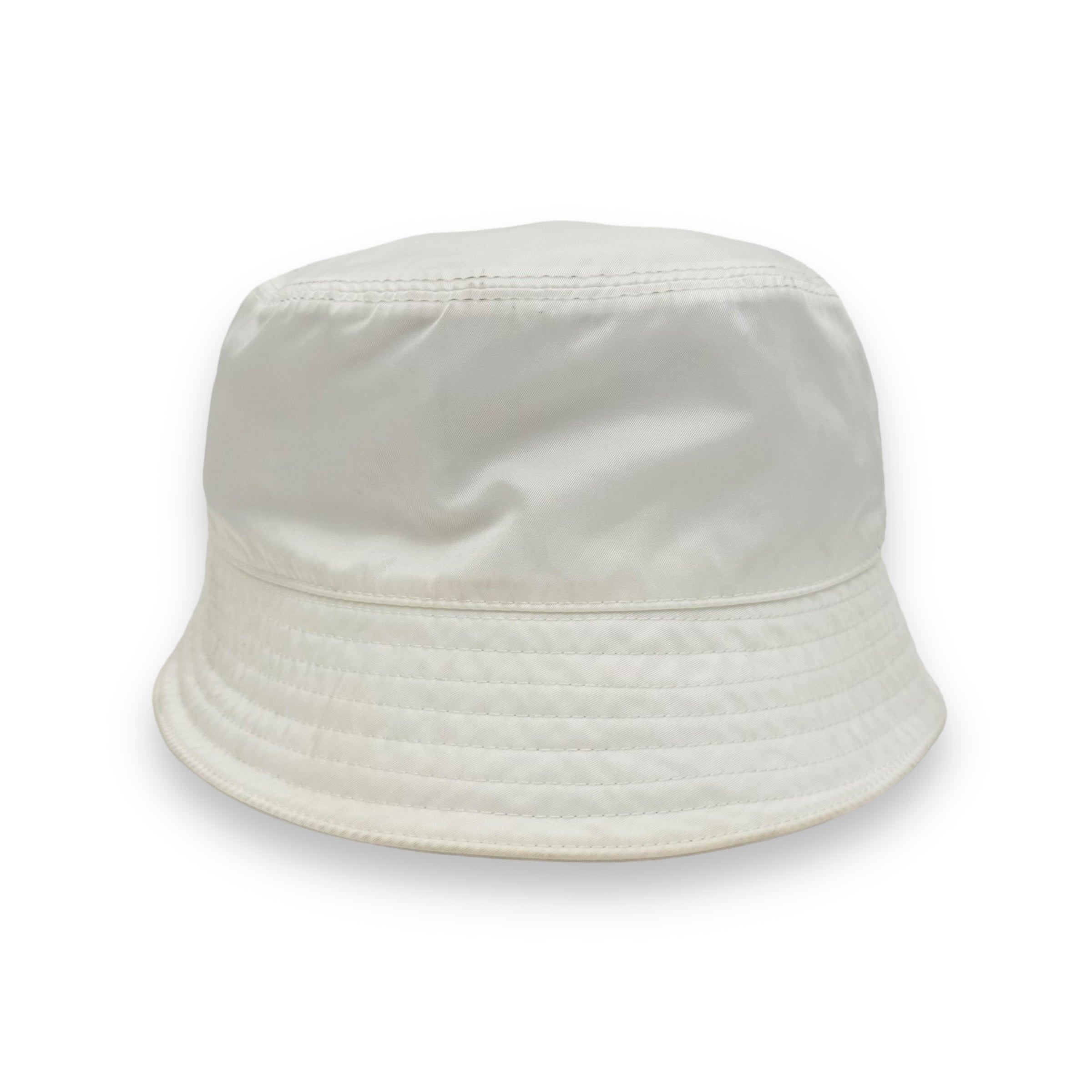 PRADA RE NYLON BUCKET HAT WHITE M