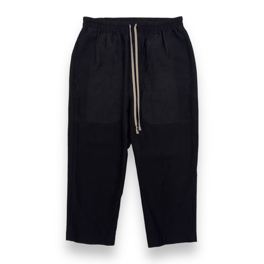 RICK OWENS TECUATL SS20 WOOL CROPPED TRACK PANTS BLACK M