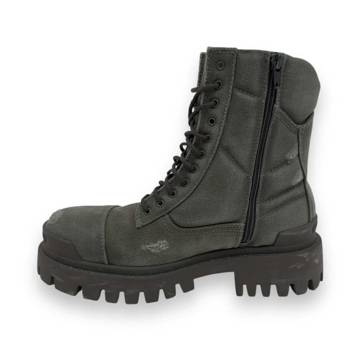 BALENCIAGA COMBAT STRIKE 20MM BOOTS KHAKI UK6