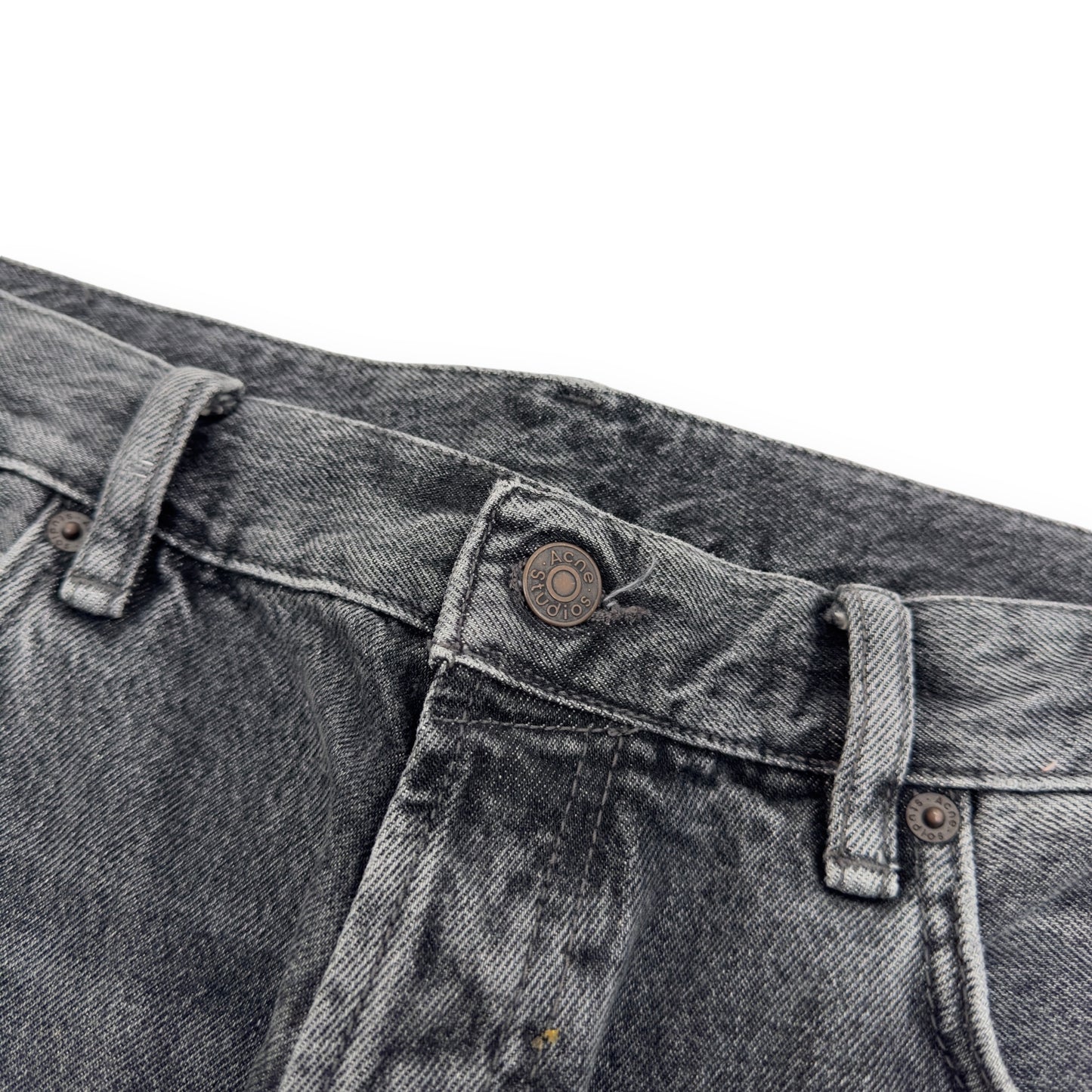 ACNE STUDIOS WASHED GREY WIDE LEG DENIM JEANS 32/34”