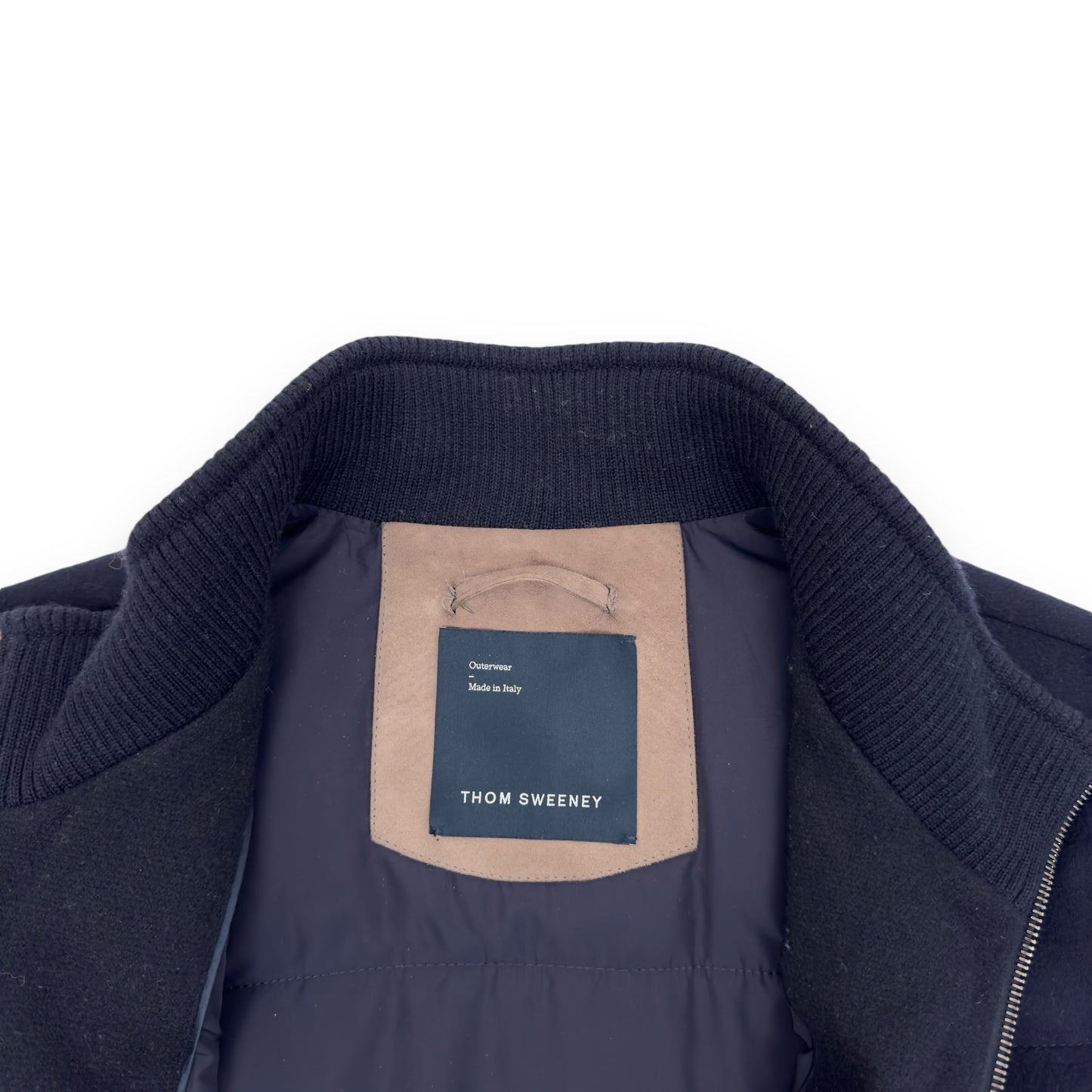 THOM SWEENEY BESPOKE LORO PIANA CASHMERE DOWN JACKET NAVY L