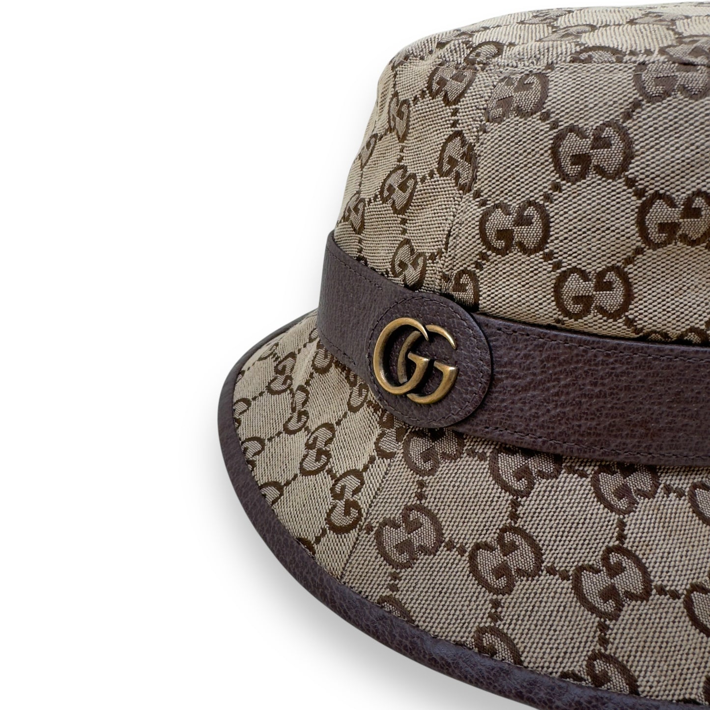 GUCCI GG CANVAS FEDORA HAT BROWN M