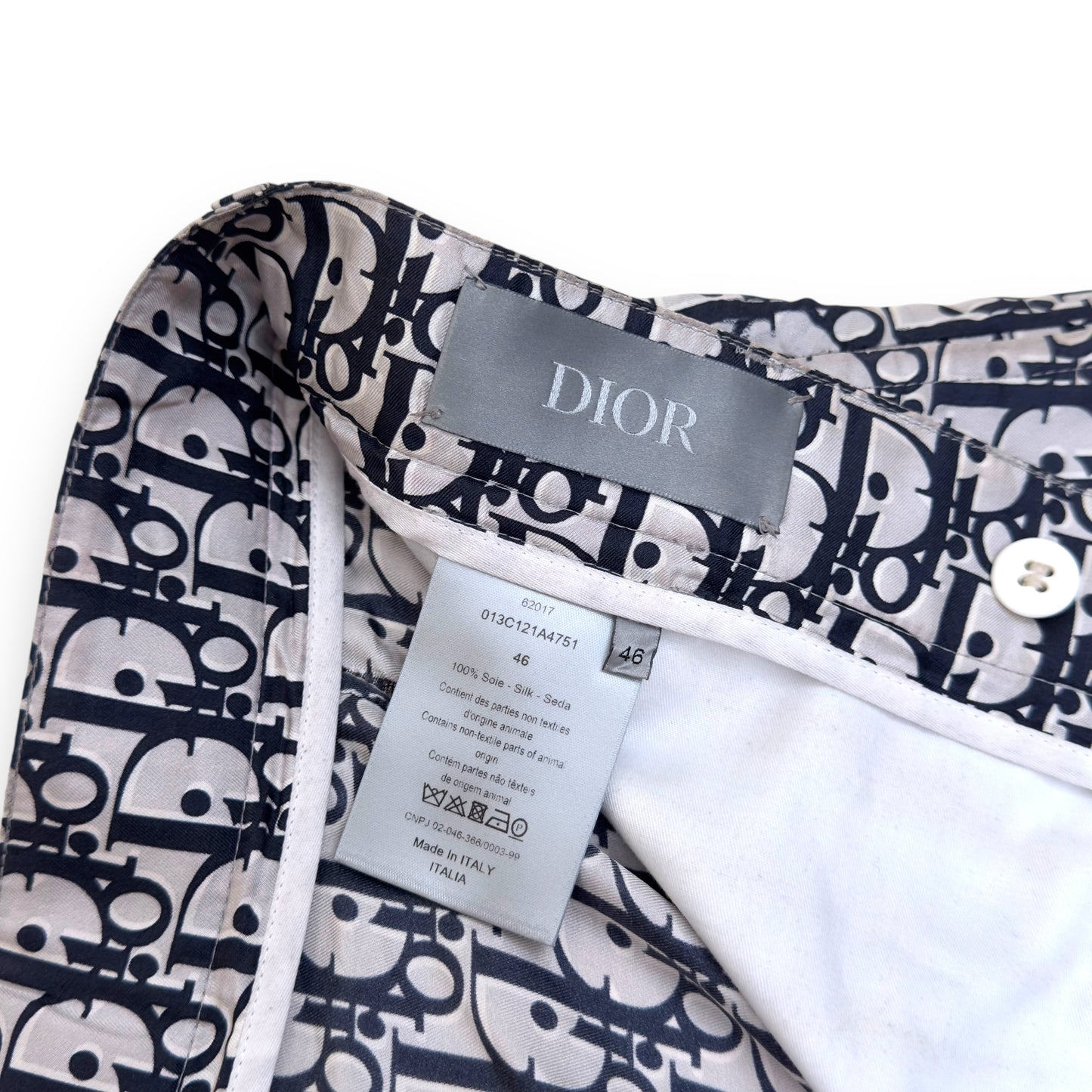 DIOR OBLIQUE BERMUDA SILK MONOGRAM SHORTS  BLACK / GREY 46 / S