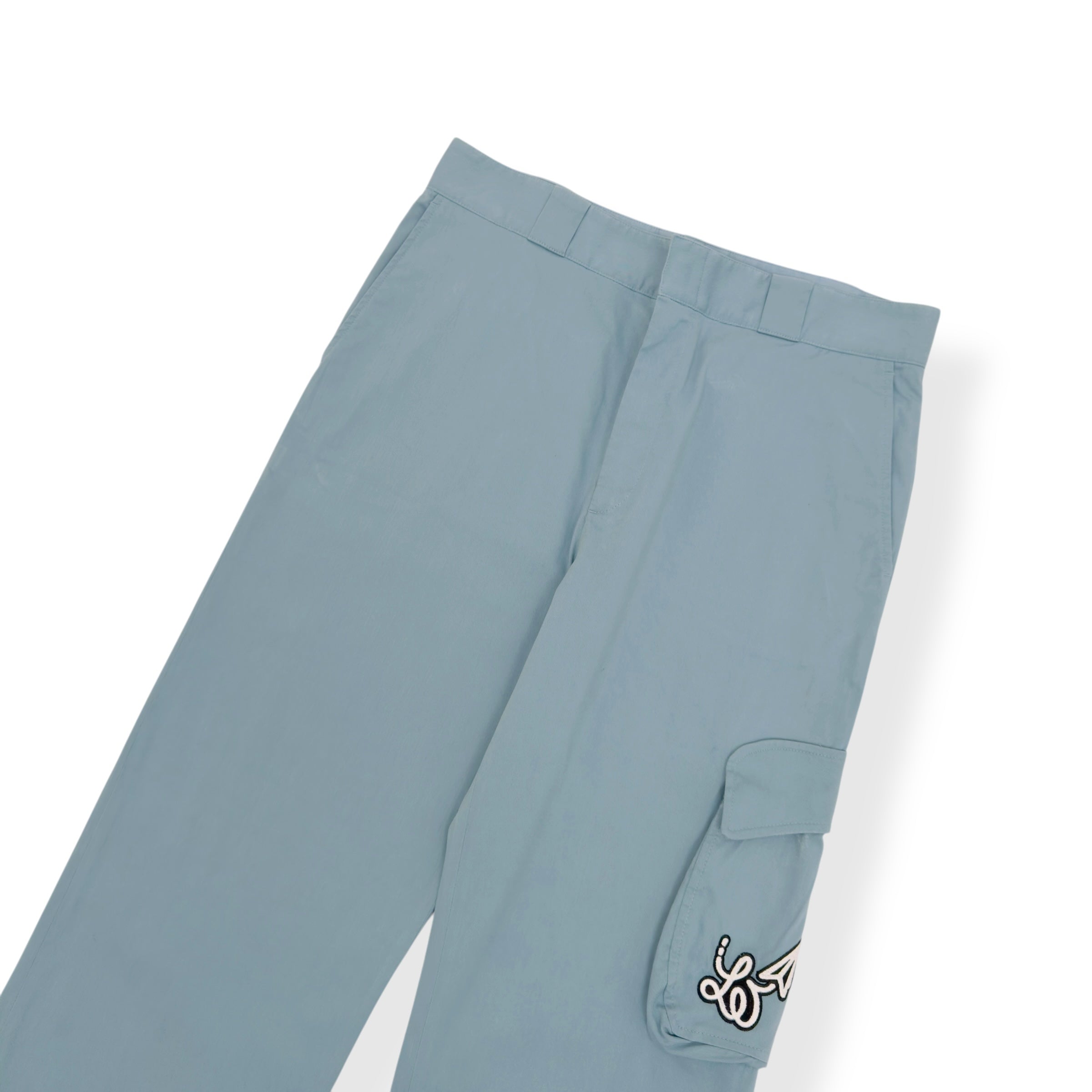 LOUIS VUITTON LV AIRPLANE EMBROIDERED REGULAR CHINO TROUSERS BLUE 42 / M