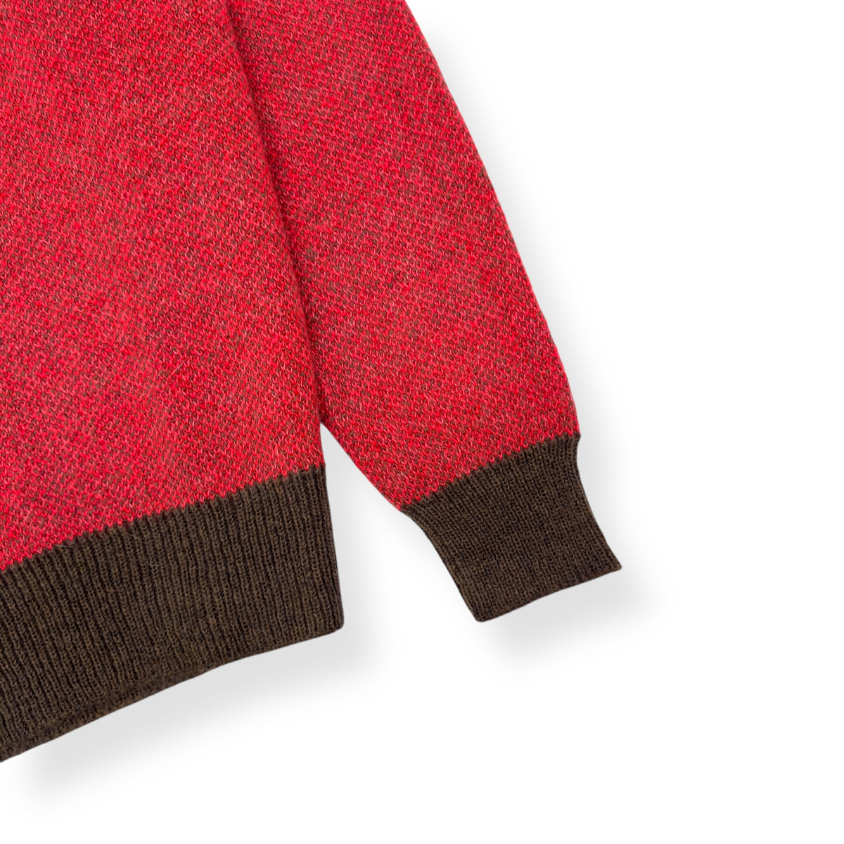 ARIES BRUSHED MOHAIR CREW NECK KNITTED SWEATER PINK / BROWN M