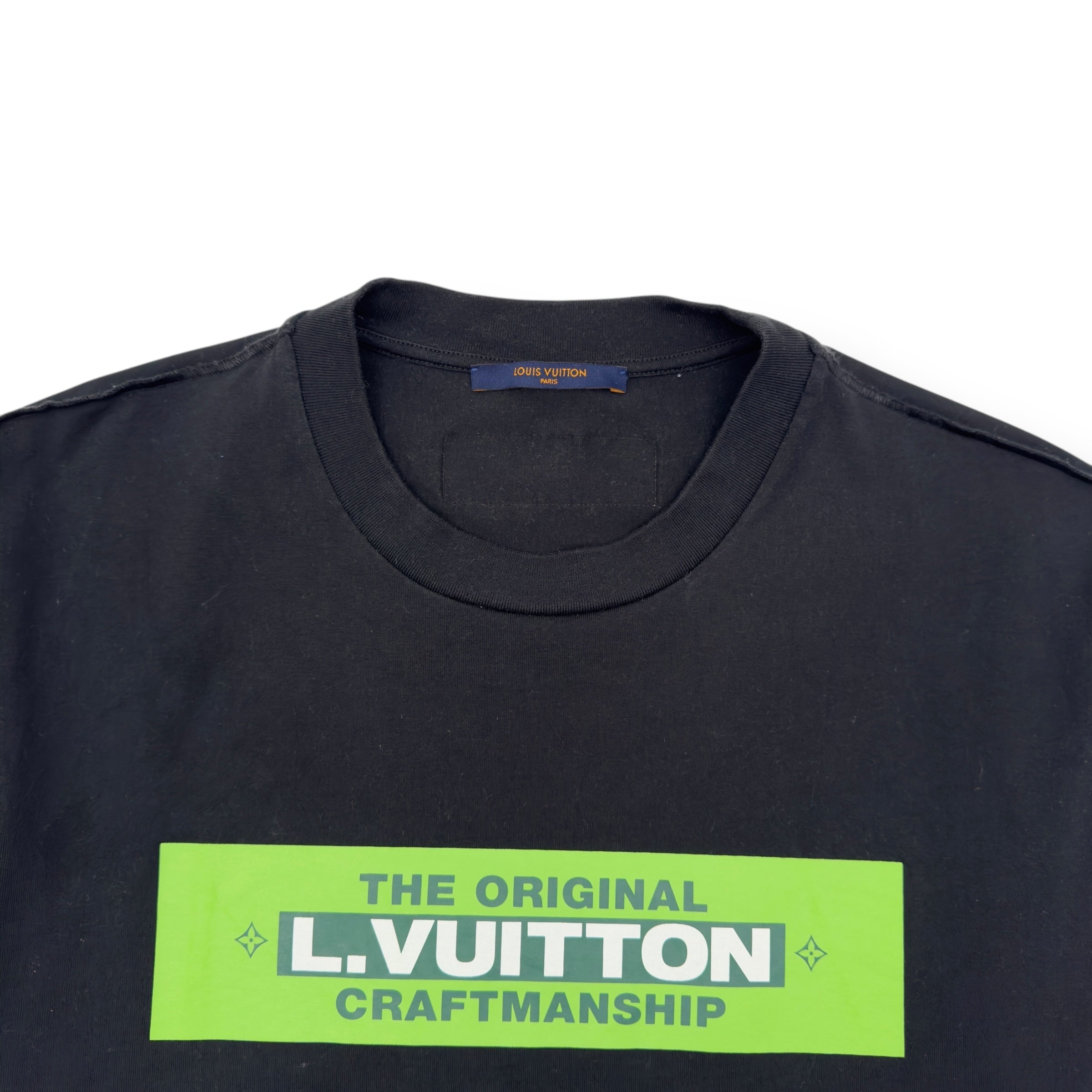 LOUIS VUITTON LOGO PRINT T-SHIRT BLACK / GREEN L