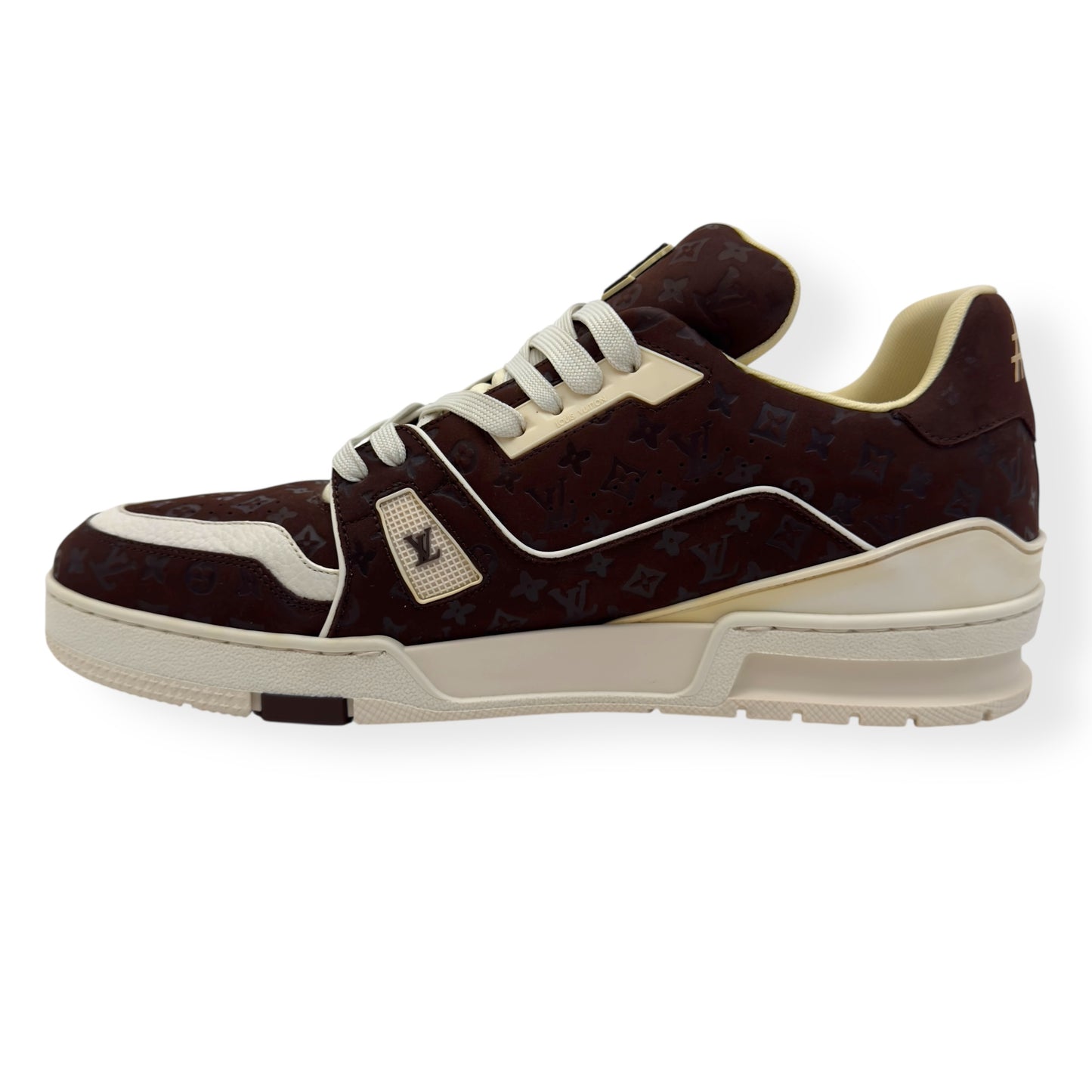 LOUIS VUITTON X TYLER THE CREATOR LV TRAINER MOCHA BROWN / BEIGE UK10