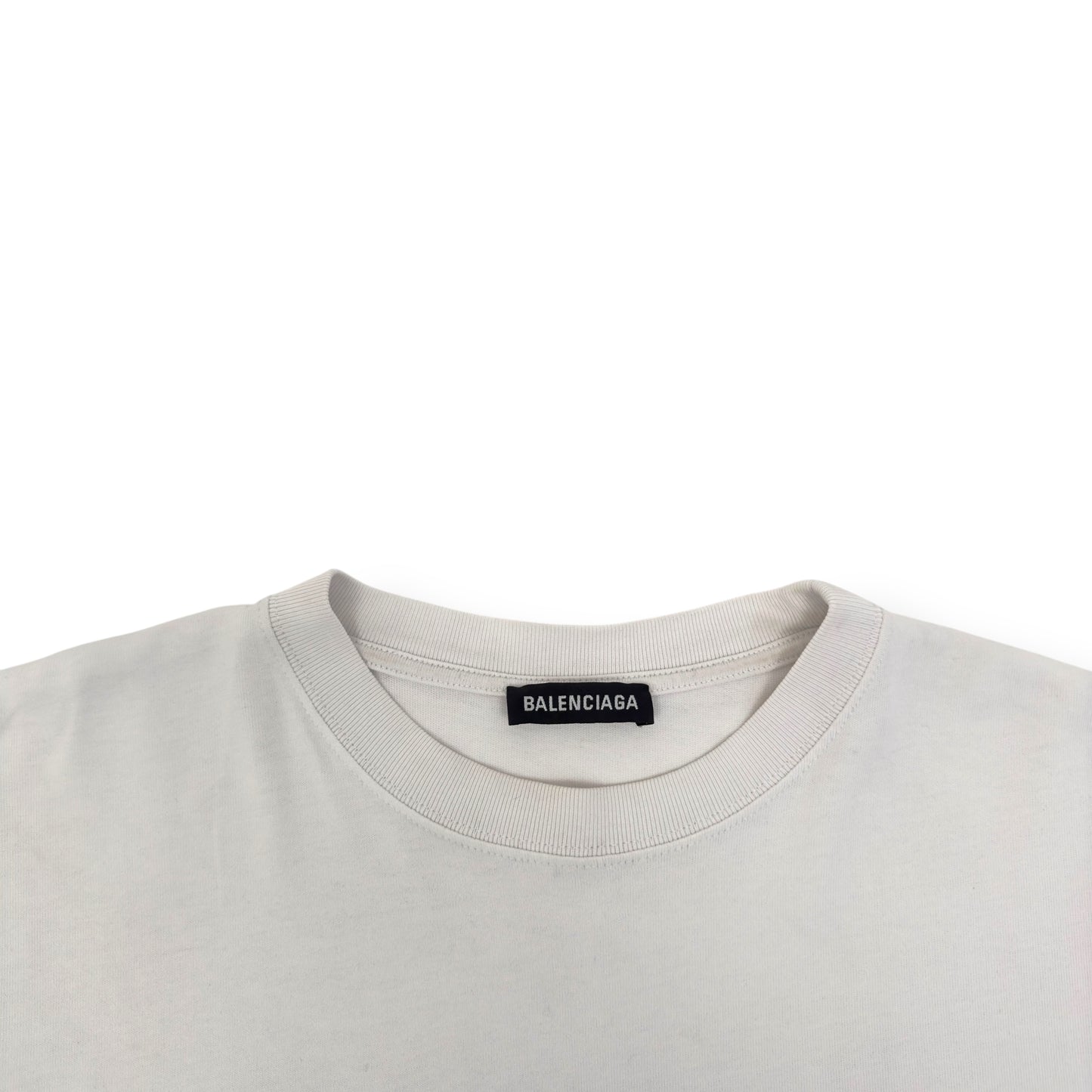 BALENCIAGA POLITICAL LOGO COTTON T-SHIRT WHITE L