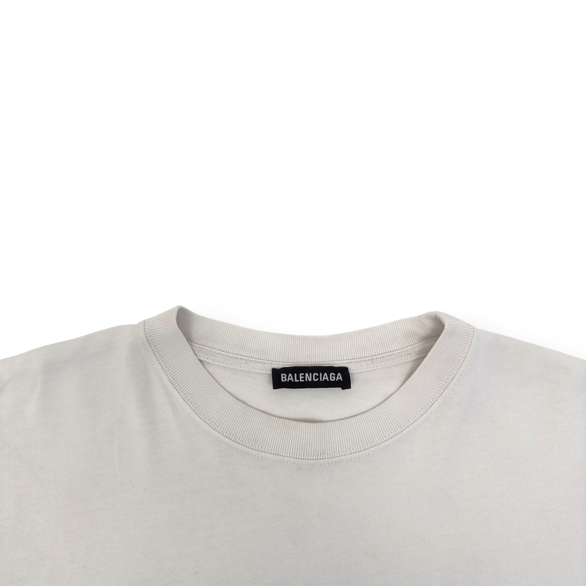 BALENCIAGA POLITICAL LOGO COTTON T-SHIRT WHITE L