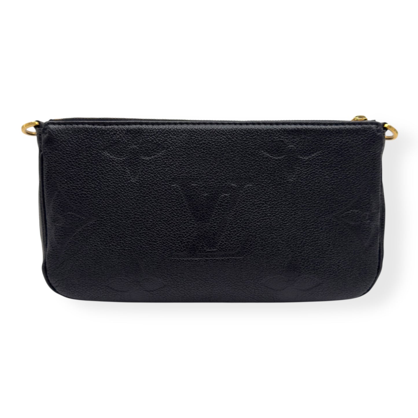 LOUIS VUITTON MULTI POUCHETTE ACCESSORIES MONOGRAM EMPREINTE LEATHER BAG BLACK / CREAM S